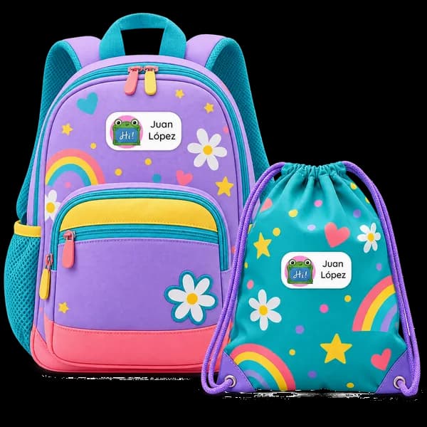 Etiquetas personalizadas en mochilas y bolsas