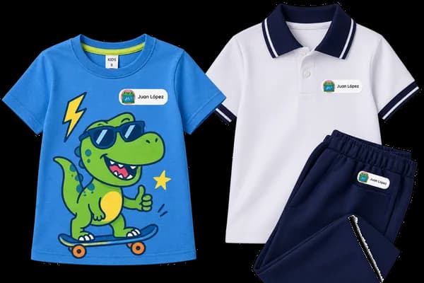 Etiquetas personalizadas en ropa y uniformes